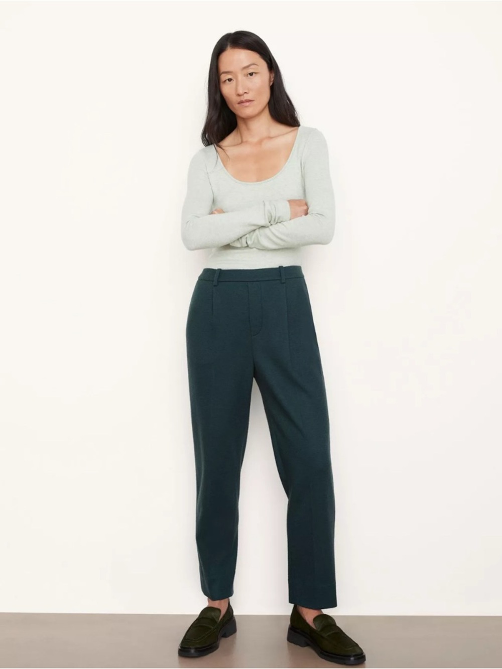 Vince L Cozy Wool Pull-On Pant elastic waist minimalist career high waisted